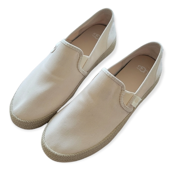 NWOB UGG Bren Slip-On Espadrilles Shoes 7 Narrow Soft Ivory Neutral - Picture 3 of 6